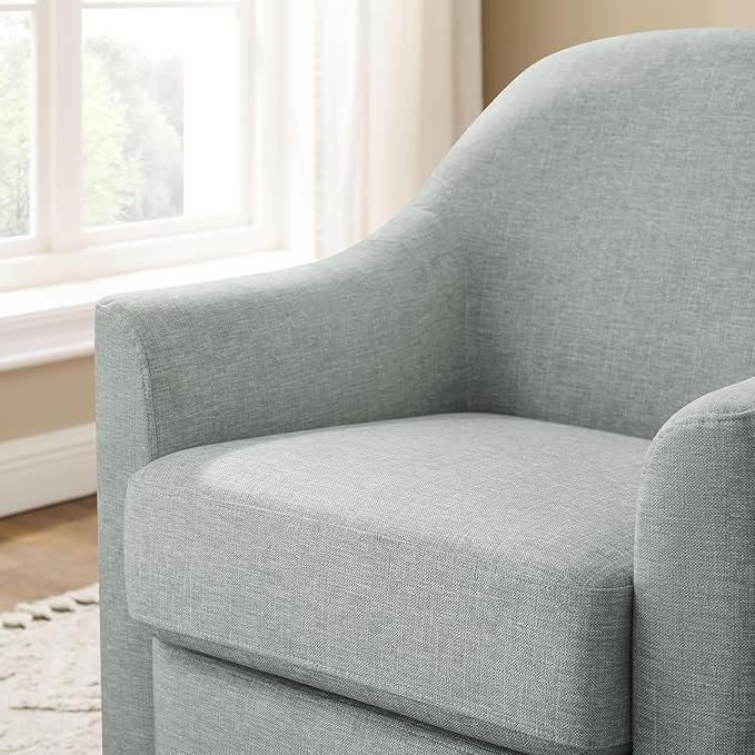 VANOMi Swivel Accent Chair Swivel Barrel Chair Modern Upholstered Round Armchair Comfy Club Reading Chairs for Adults Reading Accent Chairs for Living Room Bedroom Office (Mint)