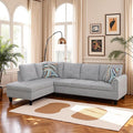 L Shaped Couch Sectional Couches with Chaise 3 Pieces Modular Convertible Sofa for Living Room Furniture Sets and Small Apartment Grey