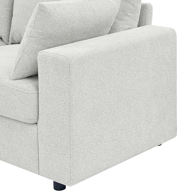 71 Modern Loveseat Sofa with Deep Seat Comfortable Couch with 2 Removable Pillows Minimalist Upholstered Sofa with Sturdy Frame for Living Room Office Studio Beige