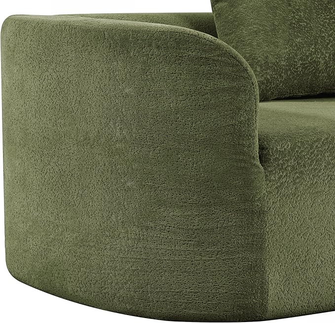 GDFStudio 116 Modern Curved Sectional Sofa with Chaise LoungePearl Upholstered Fully Compressed Sponge Couch2 Pcs SetRight Hand FacingFully Assembled Lounge Seating for Living RoomGreen