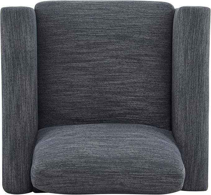 Christopher Knight Home Atkin Upholstery Accent Chair Fabric Club Chair Square Armchair Cozy Seating Lounge Chair with Backrest Single Sofa Chair Reading Chair for Living Room Home Rest Charcoal