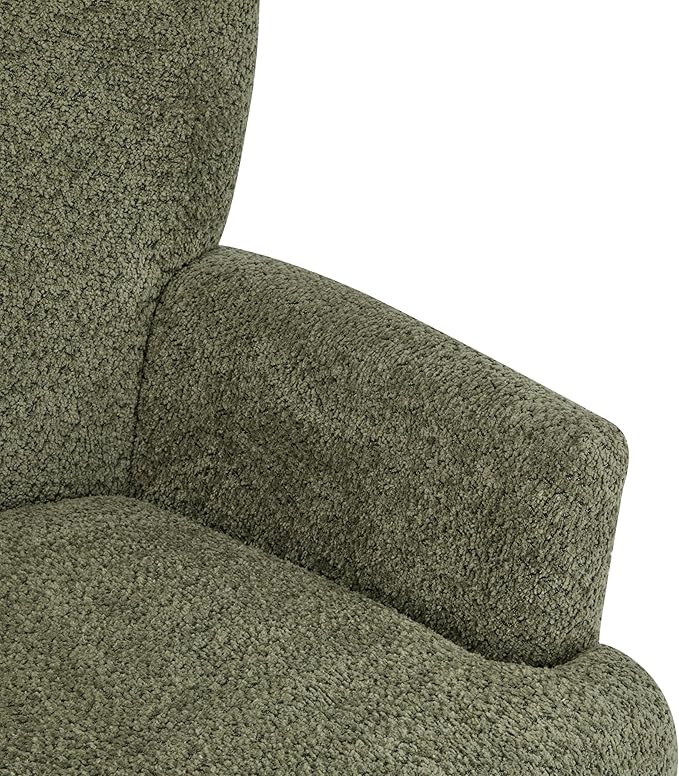 Christopher Knight Home Colby Boucle Upholstered Club Chair Living Room Accent Chair Wooden Frame Flared Armrest Plush Thick Cushion Reading Lounge Chair Space-Saving Furniture Olive Green