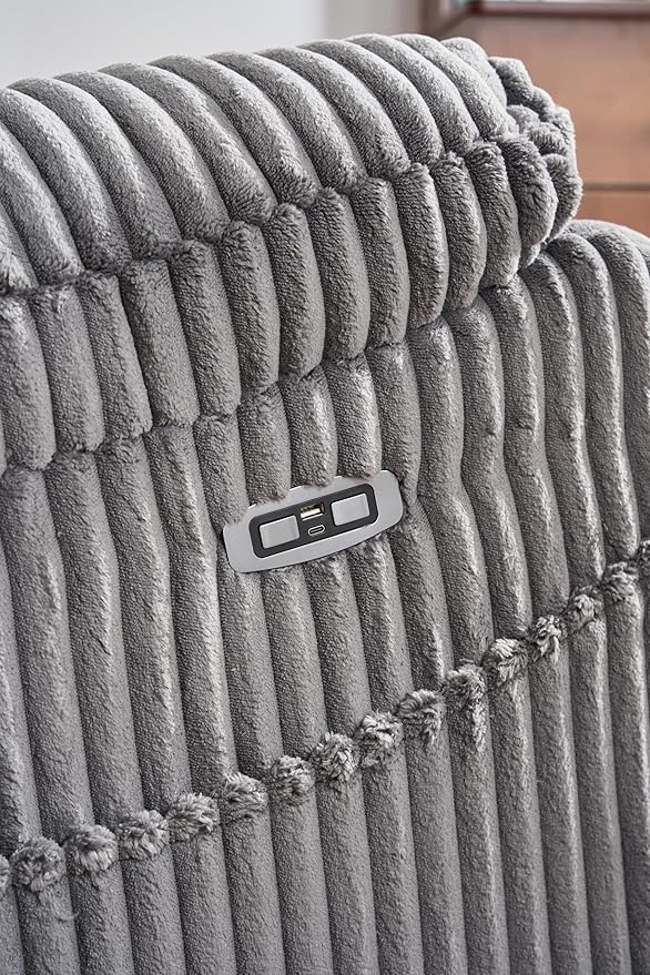 ERYE 41.8 Oversized Swivel Glider Rocker Chair Power Reclining Chair W/Vibration HeatUSB-C PortsModern Corduroy Upholstered Power Recliner Nursery Armchair Living Room