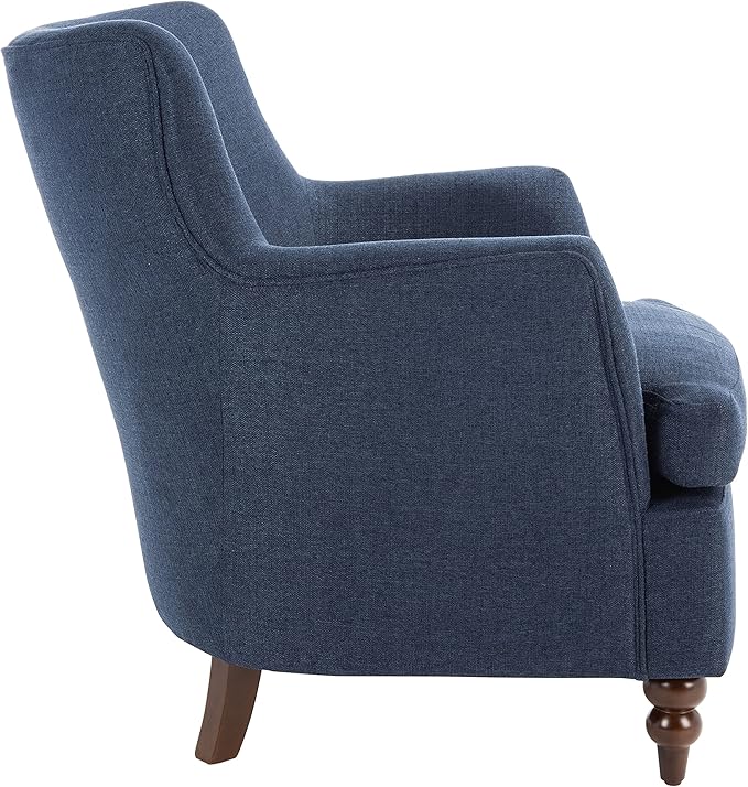 SAFAVIEH Home Collection Levin Navy/Walnut Accent Club Chair