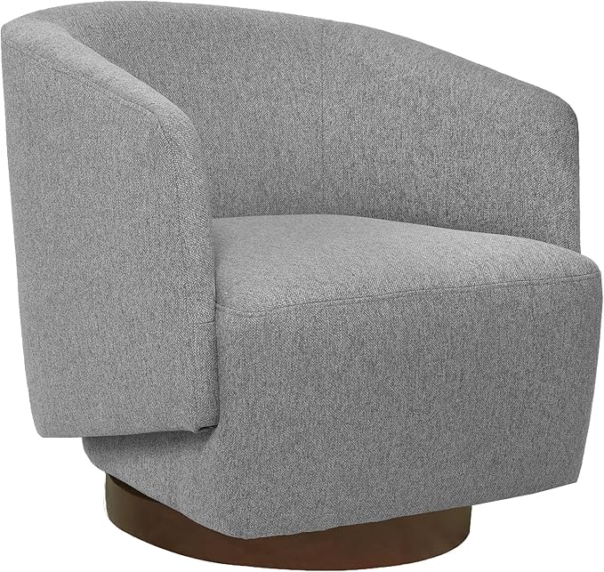 MINCETA Accent ChairModern Swivel Chairs for Living Room and Bedroom Reading with Wood BasePerformance Fabric in Gray