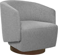 MINCETA Accent ChairModern Swivel Chairs for Living Room and Bedroom Reading with Wood BasePerformance Fabric in Gray