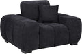 Coaster Home Furnishings - Octavia - Fabric Upholstered Accent Chair with Track Arms Tufted Back Curved Shape and Pocket Coil Seating - Living Room - Black - 511063