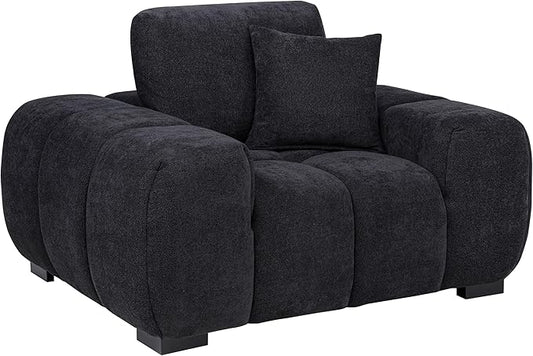 Coaster Home Furnishings - Octavia - Fabric Upholstered Accent Chair with Track Arms Tufted Back Curved Shape and Pocket Coil Seating - Living Room - Black - 511063