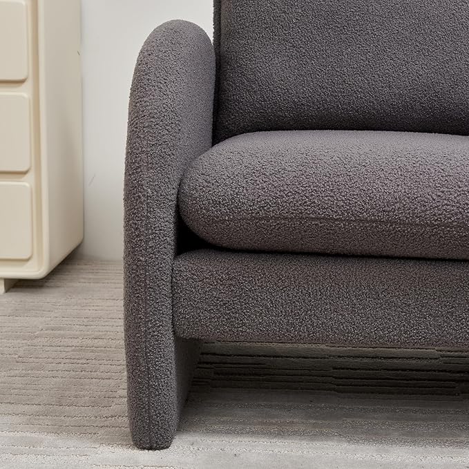 Modern Sherpa Upholstered Accent Chair Comfortable Living Room Armchair Lounge Chair for Bedroom and Office - Stylish and Ergonomic Design