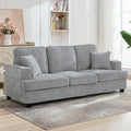 Three Seater Couch for Living Room Sofa Couches with Deep Seat &amp Armrest Comfy Modern Sofas in Chenile for Living Room Bedroom Office Apartment Pewter