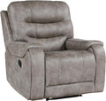 Lexicon Manual Recliner Chair Home Theater Seating Recliner Armchair Polished Microfiber Wall Hugger Manual Reclining Sofa Chair for Living Room/Office/Apartment Grayish Brown
