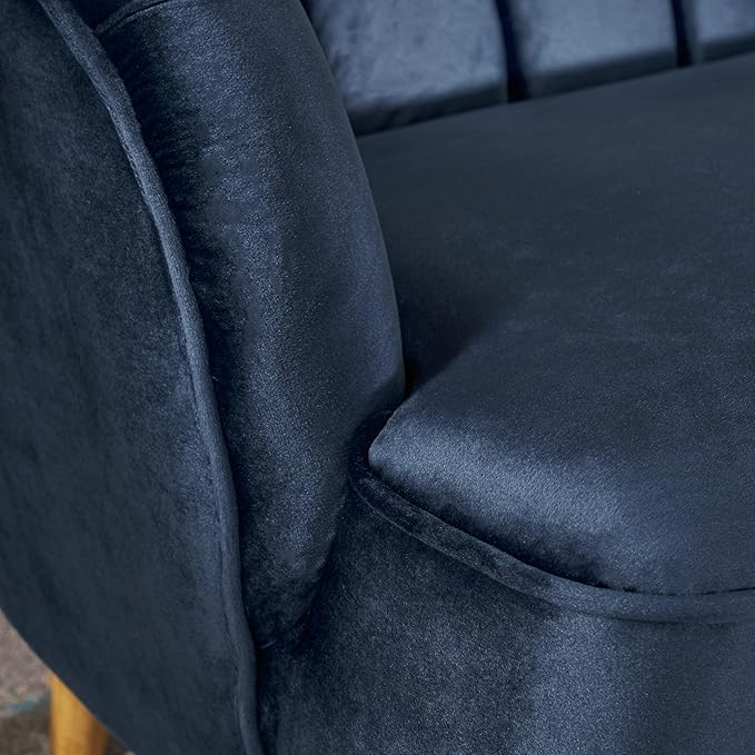 Christopher Knight Home Amaia Modern Velvet Club Chair Cobalt / Walnut