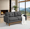 67.7''Mid-Century Modern Sofa Couch Upholstered Tufted Loveseat Sofa with Solid Wood Legs 2 Seat Small Couch with Thick Padded Cushions Comfy Couches for Small Spaces Bedroom Living Room Dark Grey