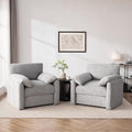 Chenille Oversized Armchair 38.6 Wide Accent Chairs for Living Room &amp Bedroom Modern Lounge Chair Upholstered Mid-Century Reading Chair Comfy Living Room Chair (LightGrey 2Pack)