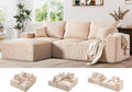108 Modular Cloud Sectional Sofa 17.8 Comfort Height &amp Neck Pillow Modern Corduroy Couch with L-Shape Oversized Chaise for Living Room Bedroom No Assembly Required (Beige)