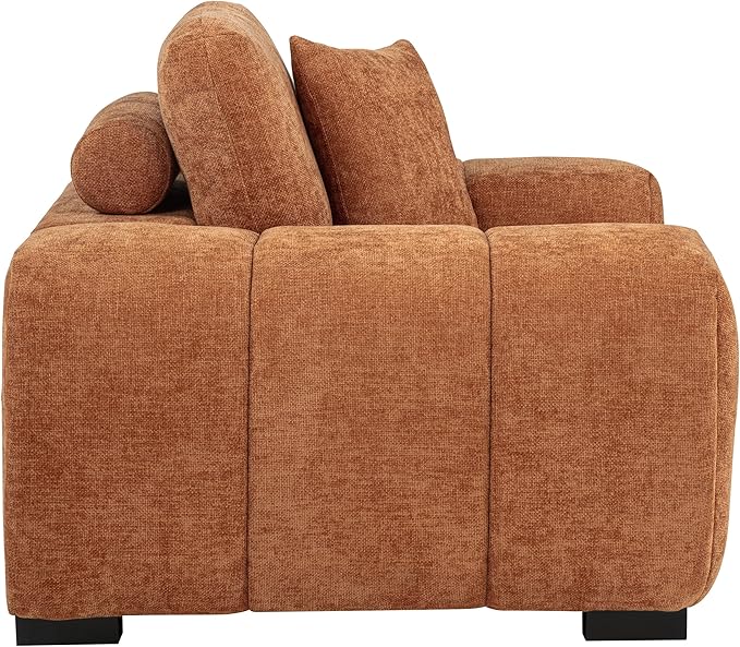 Coaster Home Furnishings - Octavia - Fabric Upholstered Track Arm Accent Chair with Curved Shape Tufted Waterfall Seat and Reversible Back Cushion - Living Room - Orange - 509353