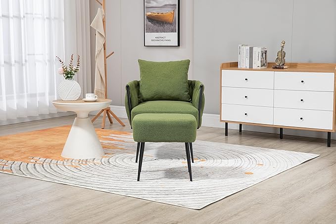 Velvet Accent Chair Modern Upholstered Armchair Tufted Chair with Metal Frame Single Leisure Chairs for Living Room Bedroom