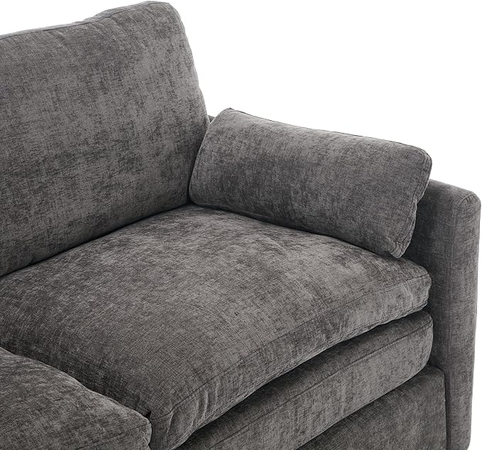 3-Piece Cozy Upholstered Sofa Set Upholstered Sofa Set with 2 Single Sofa Oversized Comfy Cloud Sofa for Living Room Office Apartment (Grey-6c)