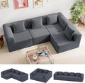 wanan 121'' Modular Sectional Couches for Living Room with Deep Seat L-Shape Cloud Sofa Couch High Density Memory Foam Boneless Upholstered Couches Easy Assembly (Dark Gray 4 Seats)