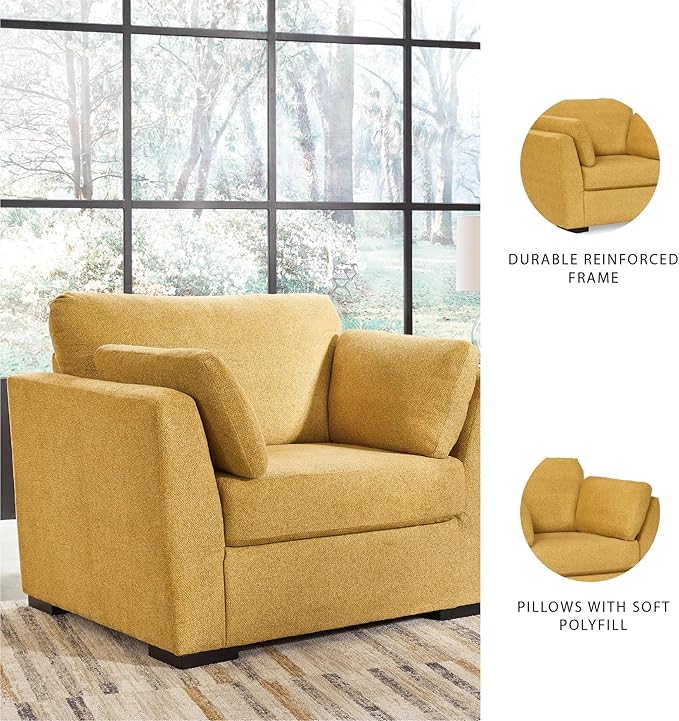 Signature Design by Ashley Keerwick Modern Upholstered Oversized Chair Yellow