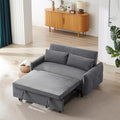 Merax 57.48 Loveseat Sofa Couch with Pull Out Bed 3 in 1 Convertible Corduroy Fabric Sleeper Sofa Bed with USB Ports and 2 Soft Pillows for Apartment Office Living Room (Drak Grey)