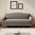 Christopher Knight Home Sola 77.5'' Modern Chenille Upholstered Loveseat Sofa with Rolled Armrest and Rubberwood Frame 2-Seater Home Sofa Living Room Comfy Couch for Hotel/Apartment Brown