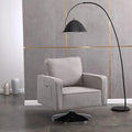 Modern Teddy Fabric Swivel Accent Chair Comfy Armchair with 360 Degree Swiveling for Living Room Bedroom Reading Room Home Office (Grey)