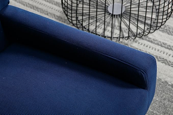 Generic Accent Chair Modern Industrial Slant Armchair with Metal Frame Premium High Density Soft Single Chair for Living Room Bedroom Navy