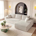 Cloud Sectional Boneless Couches for Living Room Modular L Shaped Couch with Deep Seat Oversized Right Facing Chaise Memory Foam Compressed Spineless 3 Seater Sofa for Apartment Taupe | No Assembly