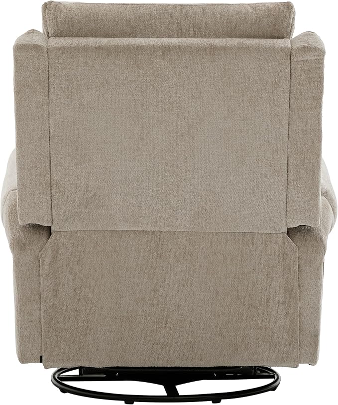 Christopher Knight Home Harper Massage Recliner Chair with 8 Modes Chenille Upholstered Recliner Sofa Swivel Massage Chair with a Side Storage Pocket for Living Room/BedroomHead SupportLight Brown