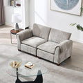 69 Inch Loveseat Sofa 2 Seater Small Sectional Couch Cozy Cloud Chenille Fabric Modular Sectional Love Seat Sofa Couch for Living Room/Apartment Grey