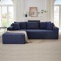 GNIXUU Cloud Sectional Couch with L-Shape Chaise Modern Modular Sofa with Deep Seat Comfy Corduroy Boneless Couches for Living Room Bedroom Apartments No Assembly Required Blue