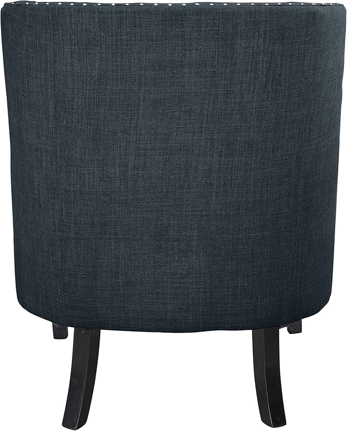 Lexicon Accent Chair Reading Chair Comfy Chair for Bedroom Upholstered Armchair with Solid Wood Frame Tufted Cushion Nail Head Trim Single Sofa Chair for Living Room Office Indigo Chenille