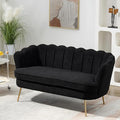 Boucle Small Sofa Couch for Small Spaces Living Room Bedroom59 Loveseat Couches with Gold Metal LegsChannel Tufted 2 Seater Sofas with Curved Back and Arms for ApartmentRV.