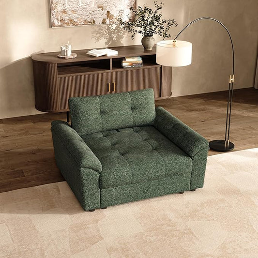 Oversized Modular Sectional Sofa with Adjustable Back Modern Comfy Sectional Couch with Storage Ottoman Deep Seat Chenille Cloud Couch for Living Room Only Chair Green