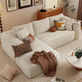 98 Inch Boneless Couches for Living Room Modular Sectional Sofa with Deep Seat Cloud L-Shape Couch 3 Seat with Memory Foam No Assembly Required Beige Left Facing