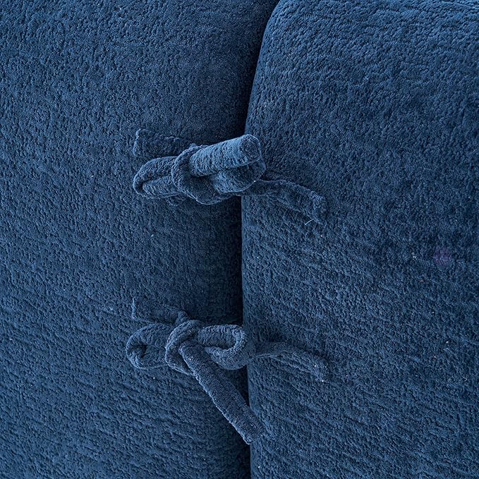 DEINPPA L Shape Modular Couch 3-Seater Chenille Comfy Couch with Throw Pillows Modern Cloud Sofa for Living Room Apartment-Navy Blue