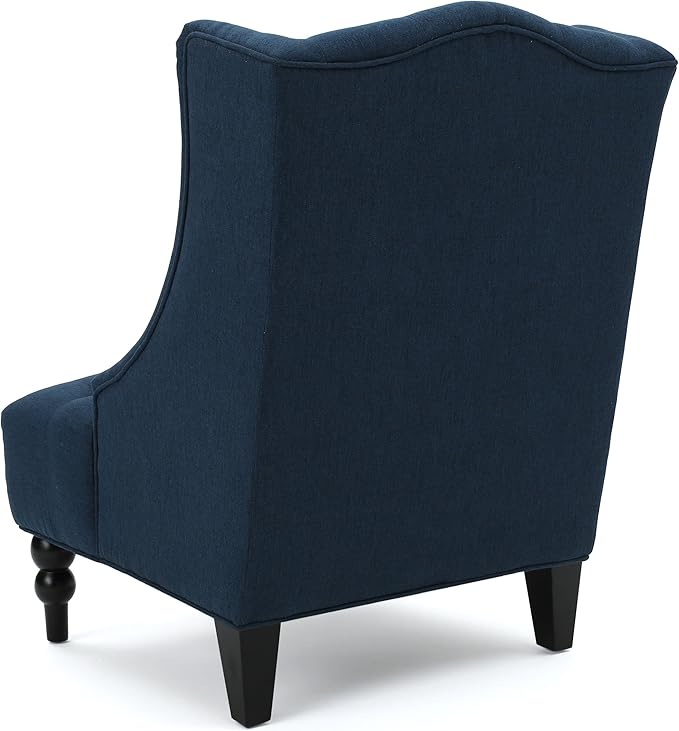 Christopher Knight Home Toddman High-Back Fabric Club Chair Dark Blue 33.75D x 27.25W x 38.5H in