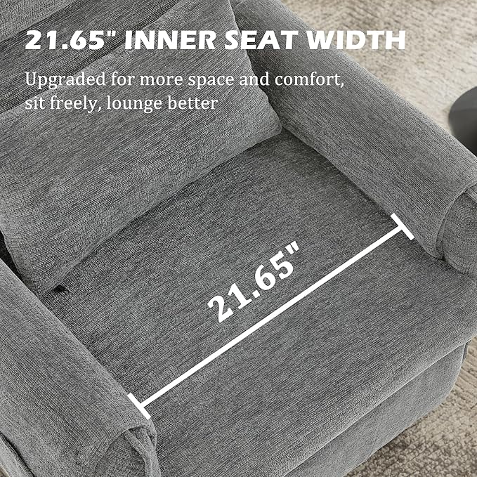 Power Recliner Chair Recliner Chairs for Adults with Memory Function Small Recliners for Small Spaces Electric Reclining Chair with Side Pockets Remote and Pillow Living Room Chenille