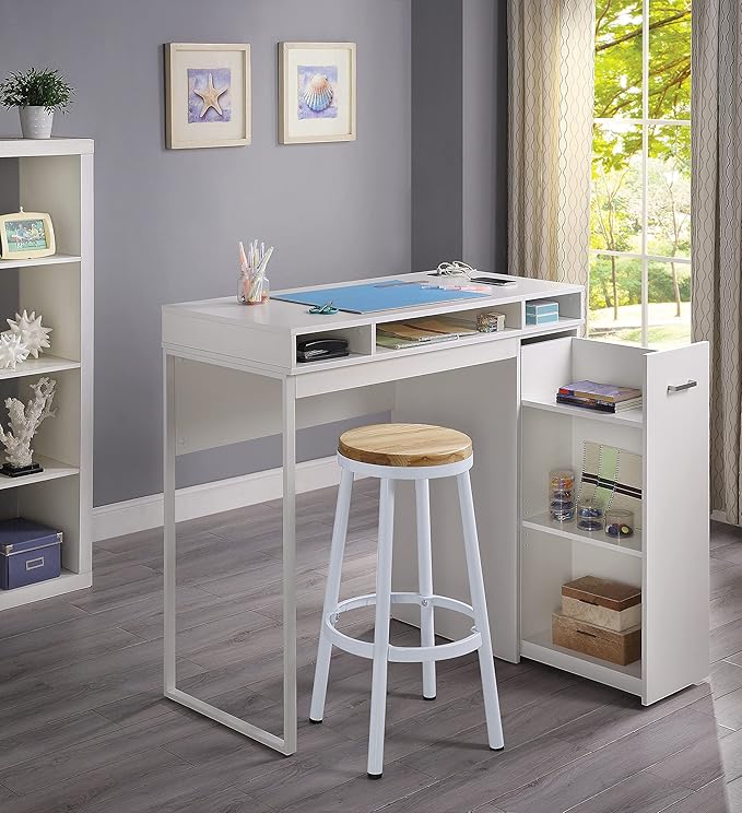 OSP Home Furnishings Ravel Desk with Storage White