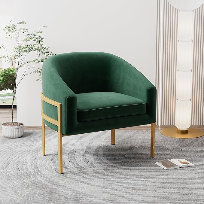 annjoe Accent Chair Living Room Chair Armchair Upholstered Chairs with Metal Frame Legs for Home Kitchen Bedroom