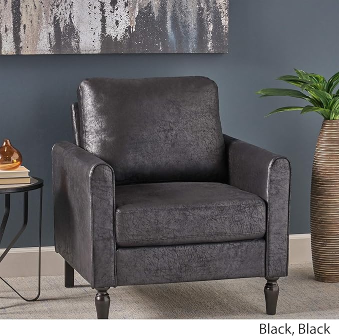 Christopher Knight Home Bunny Contemporary Club Chair with Plush Microfiber Cushions Slate Black