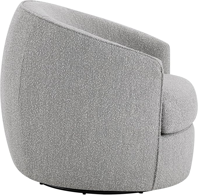 CHITA Swivel Barrel Chair Modern Comfy FSC Certified Upholstered Boucle Accent Chair for Living Room Fully Assembled Light Grey