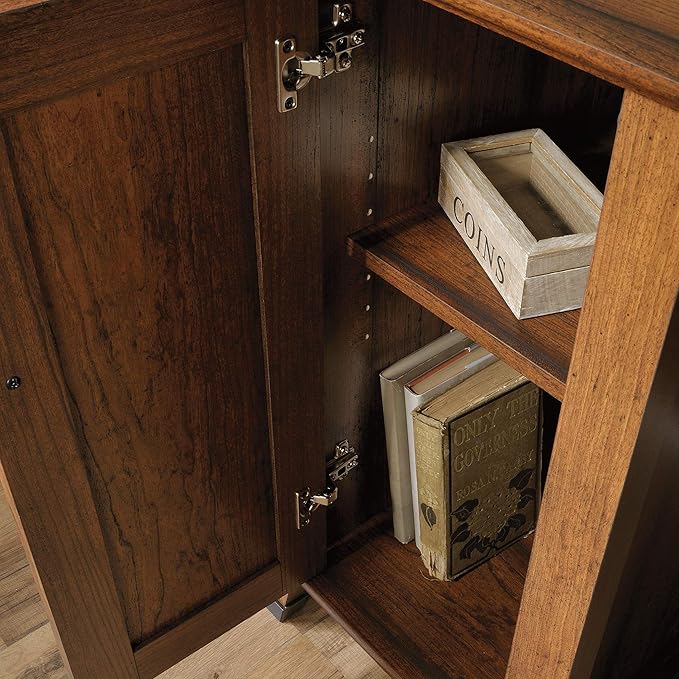 Sauder Carson Forge Rustic Vintage Computer Desk with Drawers Storage in Washington Cherry finish