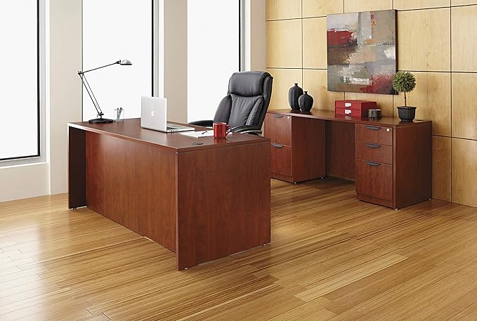 Alera Valencia Series 66 by 30 by 29-1/2-Inch Desk Shell Medium Cherry