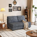 59.06 Modular Sectional Loveseat 2-Piece Deep Seat Corduroy Lounge Sofa Small Loveseat Couch for Living Room Bedroom ApartmentDark Gray