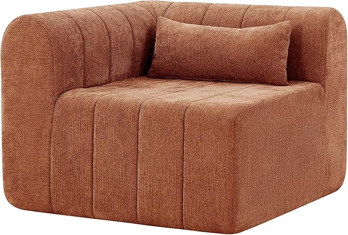 Christopher Knight Home Flarin 145.5 Convertible Sectional Sofa Couch L-Shape Home Sofa Living Room 4 Seat Sectional Sleeper Sofa Fabric Upholstered Comfy Cloud Couch No Assembly Orange