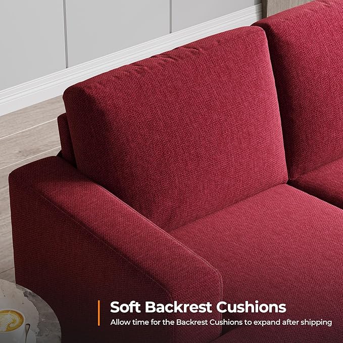 Fadware Sofa Couch 3 Seater Sofa with Suppleness Armrests Fabric Deep Seat Sofa with Upholstered Cushion&amp Backrests Modern Comfy Couch for Living Room Apartment