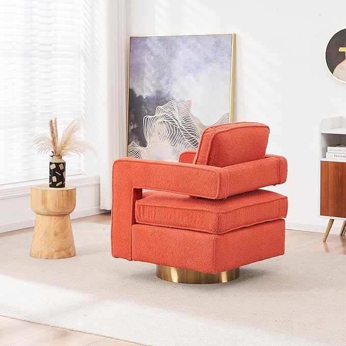 Swivel Barrel Chair for Living Room360 Degree Swivel Club Modern Accent Single Sofa Chair Small Leisure Arm Chair for Nursery Hotel Bedroom Office