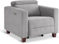 MCombo Zero Wall Recliner Chair Wall Hugger Power Recliner Chair with Adjustable Headrest High Wood Leg USB &amp Type C Dual Charge Ports for Living Room Small Spaces HL128 (Textile Grey)